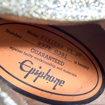 1997 Epiphone Limited Edition Riviera - Peerless Korea - Silver Sparkle image 16