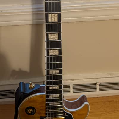 Epiphone Les Paul Custom Exclusive Quilt Top - Transparent Amber image 7