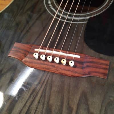 Hohner HW-420G Dreadnought Acoustic Transparent Black image 3