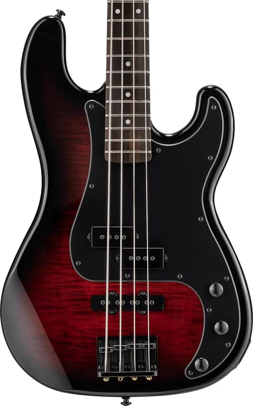 ESP LTD Surveyor-204DX Electric Bass Guitar - Red Burst image 1