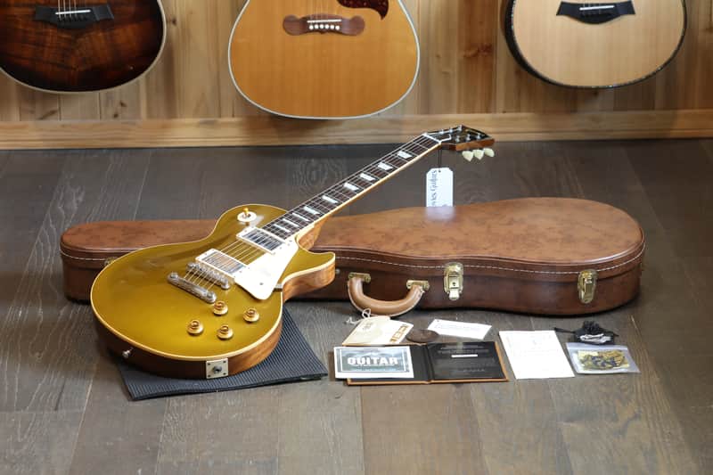 2018 Gibson Custom Shop Standard '57 Limited Run Historic Reissue w/ Brazilian FB Les Paul Electric Guitar Gold Top + COA OHSC image 1