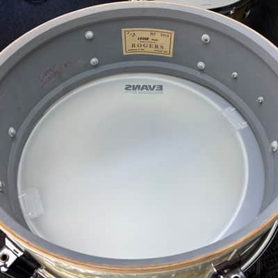 Vintage Rogers Drum Kit 12/16/20/14 Snare - White Marine Pearl image 22