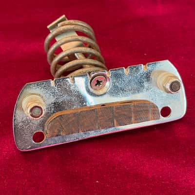 Rare! 1950's 1960's Danelectro Tremelo Guitar Bridge w/ Large Spring image 1