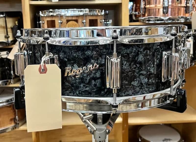 Rogers 5x14 Dynasonic Snare drum in Black Pearl image 1