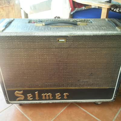 1963 Selmer Zodiac Twin 30 amp in Great Condition. Zodiac Twin  30 1963 Croc- covering image 1