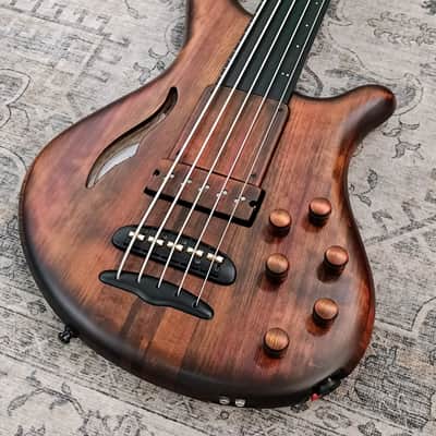 Mayones Patriot MR 5 Fretless - antique brown image 3