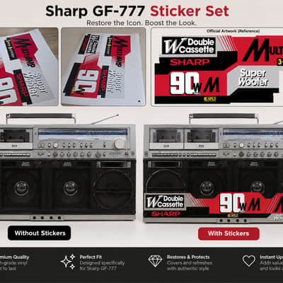 Stickers for grills SHARP GF-777 Japan Boombox Cassette Deck Gettoblaster image 2