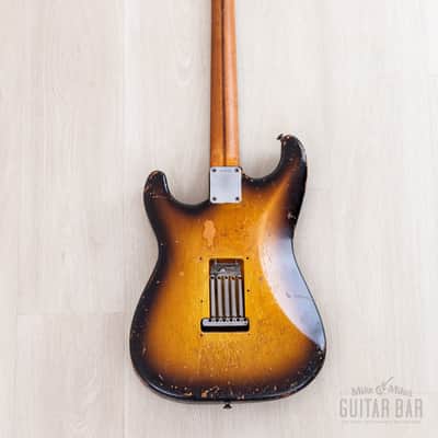 1957 Fender Stratocaster Vintage Guitar Sunburst w/ V Neck, Tweed Case image 3