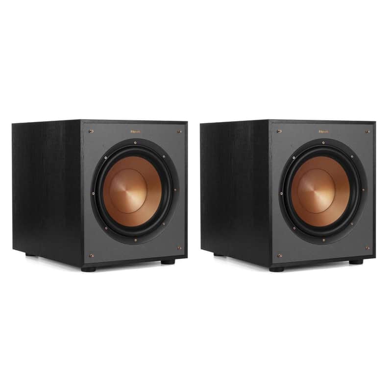 Klipsch 2-Pack R-100SW 10" Subwoofer, Incredibly Deep Bass and an All-digital Amplifier,14 5" x 12 5" x 16 4" image 1