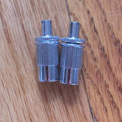 2 Epiphone NOS Relic Shiny Chrome Bridge Posts Gibson LP Custom Luthier Guitar image 1