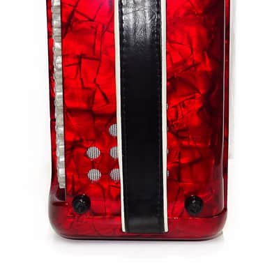 Rare 5 Row Button Accordion Record C System 123 Bass Buttons, made in Italy, New Straps, Original Case 2098, Wonderful Rich sound! image 11