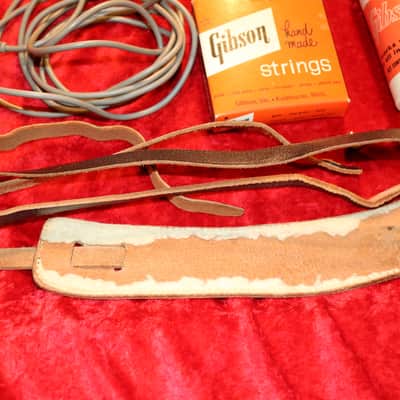 Bobby Lee Leather Guitar Strap and case candy  1960's image 3