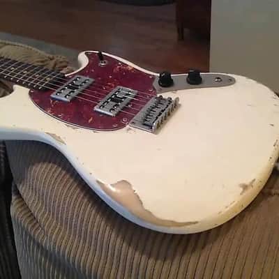 Luthiers Vault Custom Shop Carbonita Mustang Partscaster Relic - Flat Worn White image 1