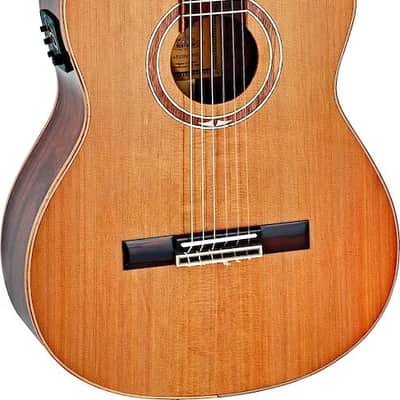 Ortega Guitars RCE159SN Feel Series Slim Neck Acoustic Electric Nylon 6-String Guitar w/ Free Bag, Solid North American Cedar Top and Walnut Body, Natural Gloss Finish