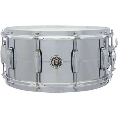 Gretsch GB4164S Brooklyn Chrome Over Steel 6.5x14" 10-Lug Snare Drum
