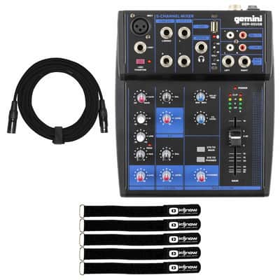 Gemini GEM-05USB 5 Channel USB Podcast Vocals Mixer w XLR Cable image 1
