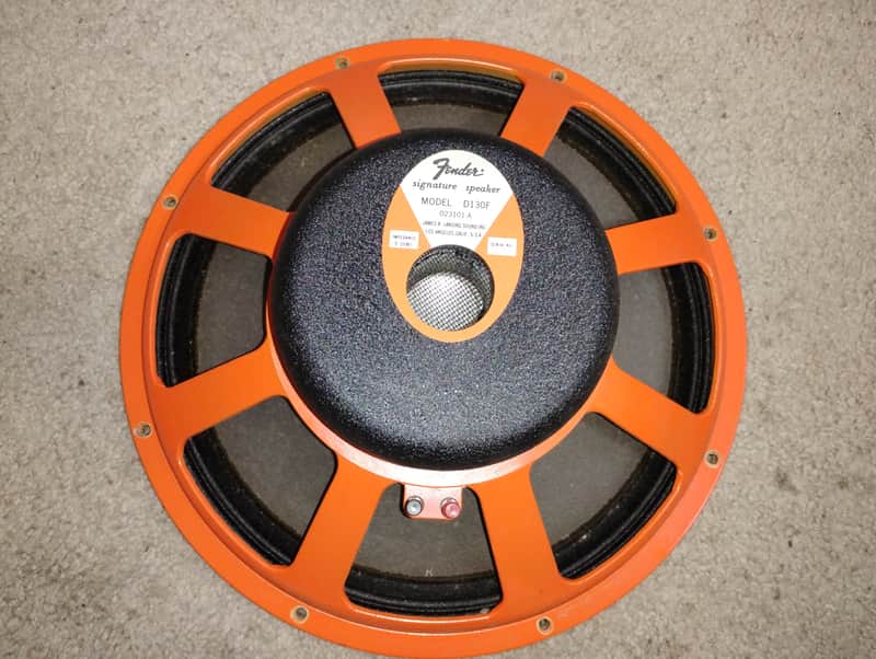 Vintage JBL Fender D130F 15", 8ohm, Speaker, Orange Basket and Label image 1