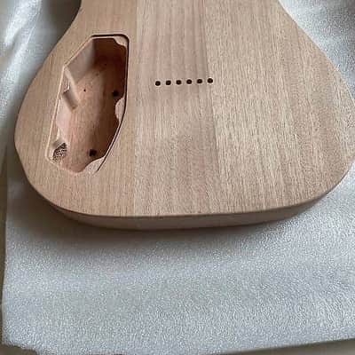 Unfinished Mahogany Guitar HH Telecaster Tele Style Body with Quilted Maple Top image 4