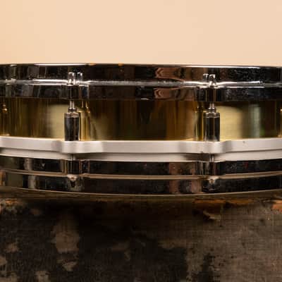 1980s Pearl 3.5x14 Brass Free Floating Snare Drum image 6