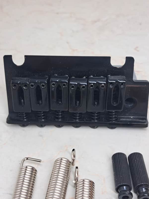 Unknown Complete Tremolo Bridge System w/ Posts & Springs- Rt Handed- Black Finish image 1