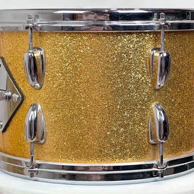 Slingerland 22/22/12/13/16/5.5x14" VIDEO Vintage 60's Drum Set - Gold Sparkle image 17