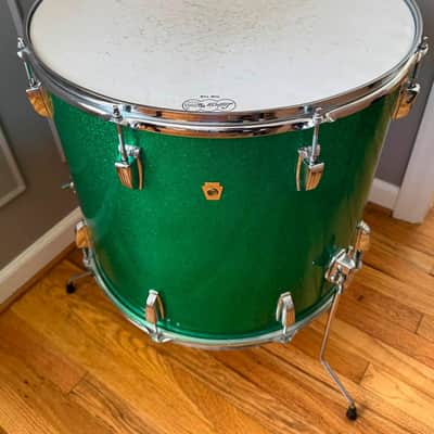 Exc Vintage Mid 60s Ludwig 20” Floor Tom in Green Sparkle image 5
