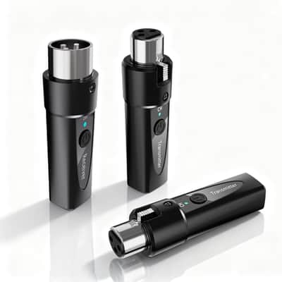 Wireless XLR Microphone System – 2 Transmitters & 1 Receiver – Dual-Input Wireless Mic Kit for Dynamic & Condenser Mics (Phantom Under 24V) – Low Latency, 4-Channel Digital (2.4 GHz) image 3