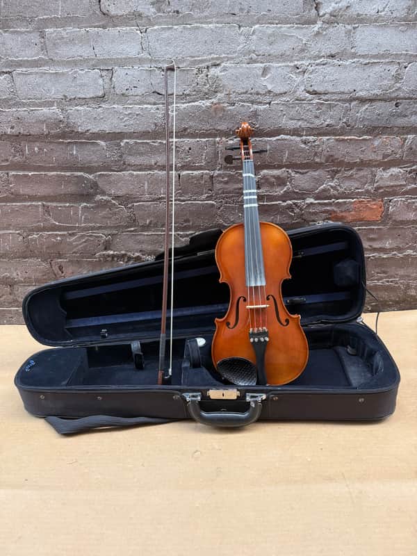 Josef Florenz Luby (Schonbach) 4/4 Violin Outfit w/ Bow & Hard Case – Used – Needs Chinrest Hardware Replacement image 1