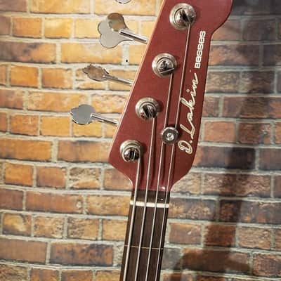 D. Lakin Joe Osborn Greg Rzab Custom 4-String Fretless Bass Burgundy Mist image 4