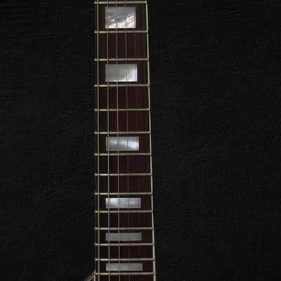 Dunable USA Custom Shop Asteroid One-of-a-Kind Wooden Binding Baphomet HH Coil Split Locking Tuners + Case image 5