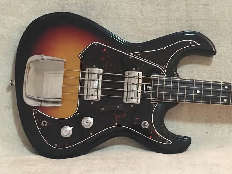 National EG467-2B / Silvertone 1490 Electric Bass 1960's Sunburst Japan + Case Super Clean! image 1