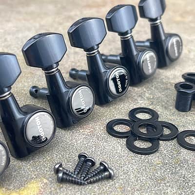 Gotoh Schaller-Style Knob Tuners SG381 - 07 - 6 in a line Black 07223BX image 3