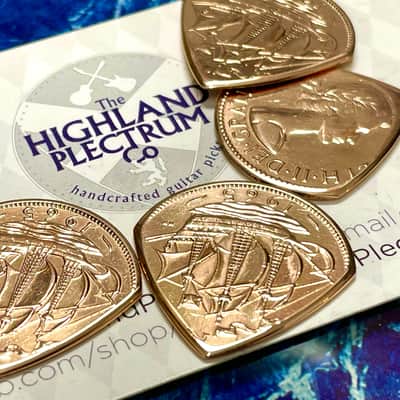 **Special Offer 20% Discount** Two (2) Queen Elizabeth 1966 Half Penny Coin Guitar Picks. image 2