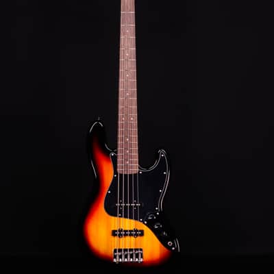 Squier Affinity Series Jazz Bass V, Laurel FB, 3-Color Sunburst image 5