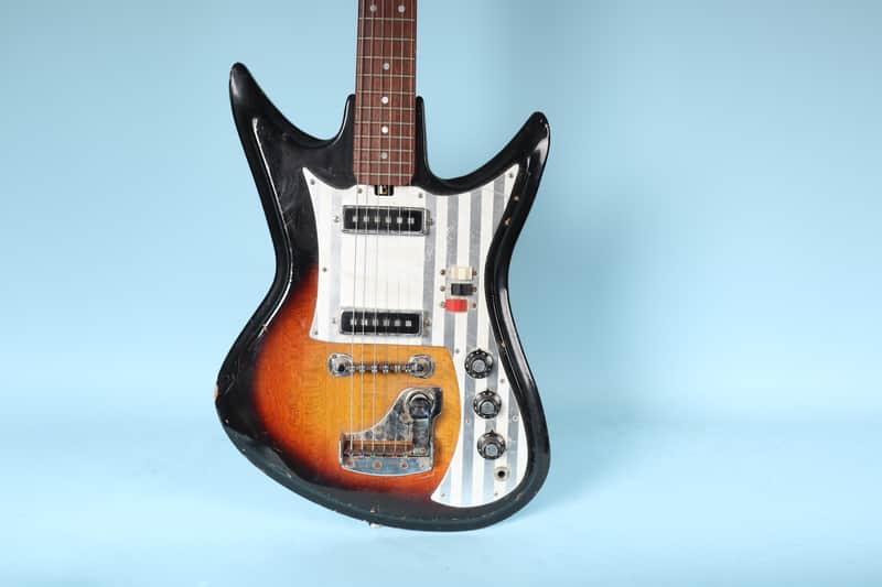 Teisco Del Rey ET-230 Sharkfin Electric Guitar Silvertone K2L Tobacco Burst image 1