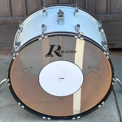 Vintage Rogers XP-8 Big R 24" Bass Kick Silver Mist Maple Shell for Drum Set image 9