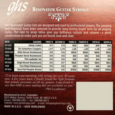 GHS Infinity Bronze Coated Resonator Guitar Strings image 2