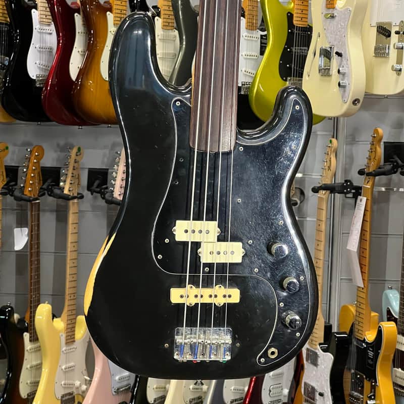Fender   1980 Precision Fretless Black Mod Pj image 1