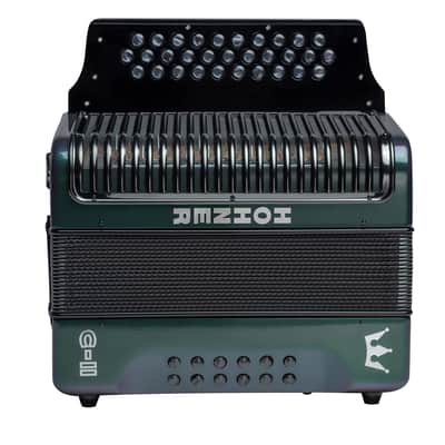 Hohner Corona C-II FBE (FA) Diatonic Accordion Green to Gold image 3