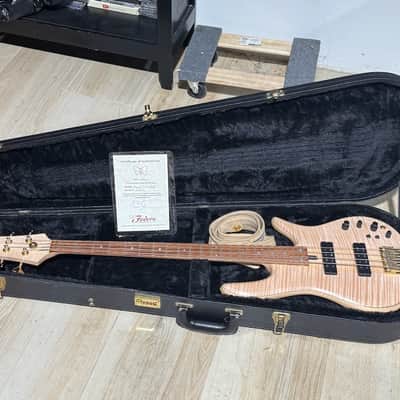 Fodera Monarch Std. 4 String Bass 2020 - gorgeous Fiddleback Maple 8 lbs. 7 oz. example by the Fodera Boyz ! image 17