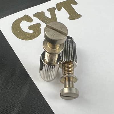 Faber  Aged Vintage style tailpiece studs, gloss nickel, INCH set with anchor   Germany steel pure SET image 3