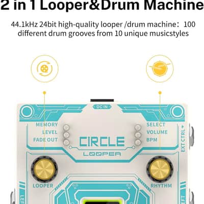 Circle LOOPER & Drum Machine Guitar Effect Pedal image 7