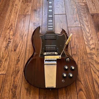 Rare Vintage 1973 Burny FSG-80 Electric Guitar Walnut P90s Vibrola Tremolo MIJ Japan image 2