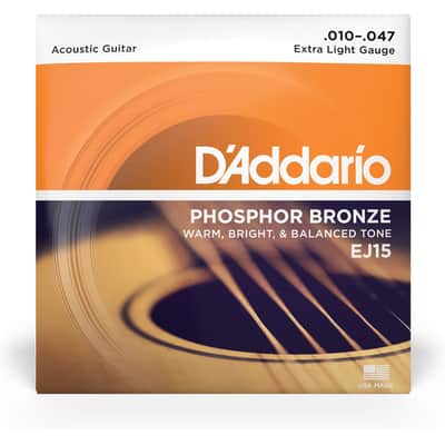 D'Addario EJ15 Phosphor Bronze Acoustic Guitar Strings, Extra Light, 10-47 image 2