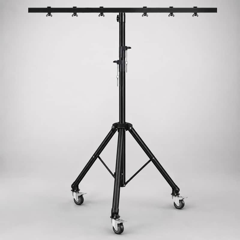 5 Core DJ Light Stand Tripod w Wheels 79" Crossbar 6 Light Points Adjustable 169.5" Stage Lighting Stand image 1