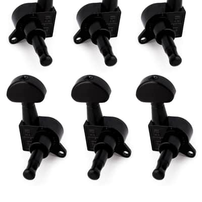 3R3L Sealed Guitar String Tuning Pegs Tuning Keys Machine Heads Tuners for Electric Guitar or Acoustic Guitar Half Round Black. image 2