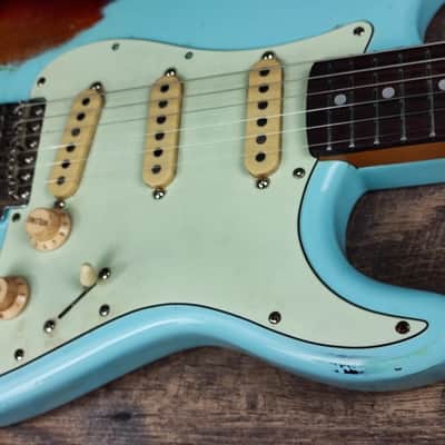 MyDream Partcaster Custom Built - Sonic Blue over Sunburst John Mayer image 4