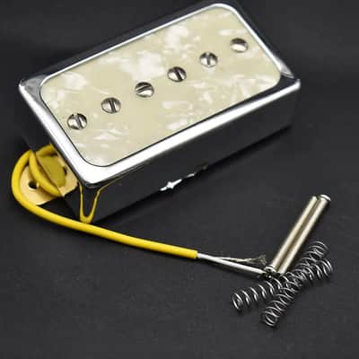 White Pearl Neck and Bridge Guitar P90s Humbucker Pickups Set image 2