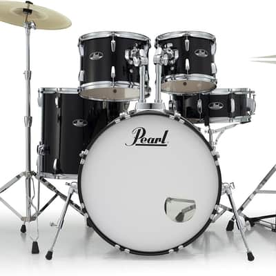 Pearl Roadshow Drum Set 5-Piece Complete Kit with Cymbals and Stands, Jet Black (RS525SC/C31) image 1