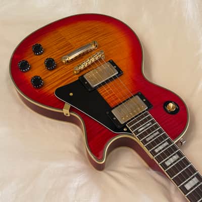 Vintage 2001 Epiphone (Gibson) Les Paul Custom Plus - Heritage Cherry Sunburst - Flame Top - Made in Korea (MIK) - Free Pro Setup image 3